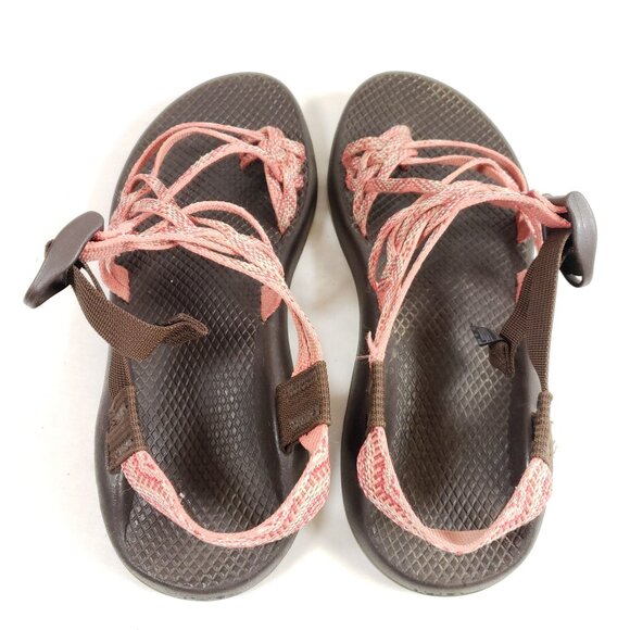Chaco Womens Z/1 Classic Webbing Sandals Size 9 Pink/Brown Adjustable Straps - Picture 7 of 10